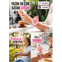 Avec Şarjli Bilek Fanı Soğutucu Vantilatör Usb 3 Kademeli Taşınabilir Vantilatör Fan Mini Fan Pembe