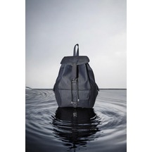 Mebes Kadın Sırt Çantası Denim Kumaş Lacivert 3 Cepli Model Xl Lacivert