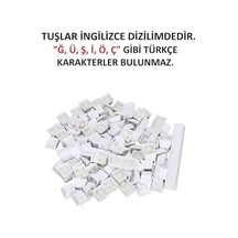 Spelt 108 Tuş Universal Renkli Mekanik Klavye Tuş Takımı Kapağı Keycap Beyaz İngilizce Dizilimli