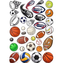 Spor Topları Sticker Set 1 15 Parça Telefon, Tablet, Defter, Laptop Sticker