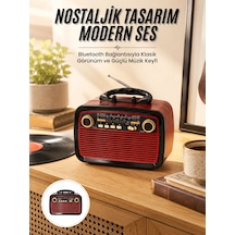 Zenvia Nostalji Radyo Bluetooth Hoparlör Usb-sd Kart Giriş Led Fener Işıklı Bataryalı Pilli Yeni Nesil Znv2026