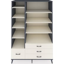 Kronos Dolap 9 Raflı 4 Çekmeceli 132x59x195 Antrasit-aytaşı/aytaşı Aytası/aytası