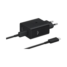 Samsung EP-T5020X 50 W Type-C Çift Çıkışlı Kablolu Hızlı Şarj Adaptörü Siyah