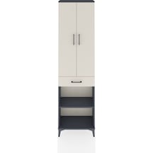 Arges Dolap 3 Raflı Tek Çekmeceli Tek Askılı 60x30x221 Antrasit-aytaşı Antrasit