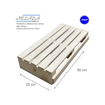 10 Cm Yükseklikte Doğal Ahşaptan Ev Içi Kullanıma Uygun Kaymaz Tabanlı Step Tahtası 25 Cm X 50 Cm