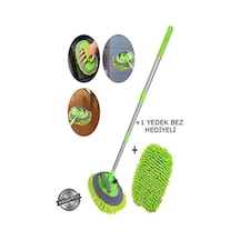 Morponi Çok Fonksiyonlu 2 In 1 Mikrofiber Araba Yıkama Fırçası Teleskopik Uzun Saplı Detay Fırçası Oto Mopu