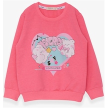 Breeze Kız Çocuk Sweatshirt Kalp Baskılı 2-6 Yaş, Neon Pembe-neon Pembe