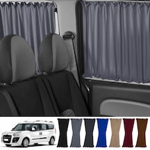 Pandami Fiat Doblo Iı Uzun Şase 2010-2023 Uyumlu Gri Raylı Oto Perde Takımı