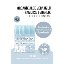 Hassas Ciltlere Özel Organik Aloe Vera Özlü Taze Pamuk Kokulu Soft Cotton Feel Bebek Kolonyası 4 Lü Ekonomik Aile Paketi