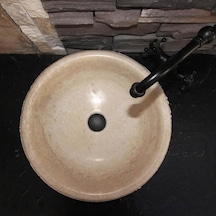 Klasik Traverten Dikey Patlatma Lavabo