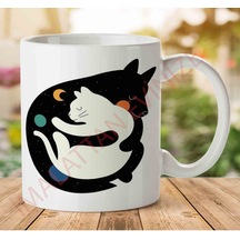 1-1128 Like Cat And Dogs Kedi Köpek İki Tarafı Baskılı Kupa Bardak.jpg Çok Renkli