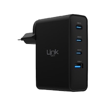 Linktech G861 Premium 100w Pd Gan3 1xusb + 3x Usb-c Şarj Adaptörü Başlık