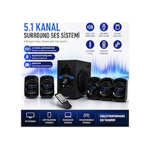 Ts-52 Ses Sistemi 5.1 Kanal Bluetooth Fm Radyo Sd Kart Ve Usb Girişli 5+1 Ev Sinema Sistemi Uzaktan Kumandalı Hoparlör