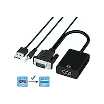 Vga To Hdmi Kablo Dönüştürücü Projeksiyon Tv Görüntü Ses Çevirici