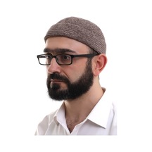 Kahverengi Katlamalı Sade Desen Kışlık Kadife Takke Şapka Kahverengi