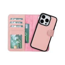 Apple Uyumlu iPhone 15 Pro Deri Cüzdanlı Kılıf Mwwn Nu2 Pembe