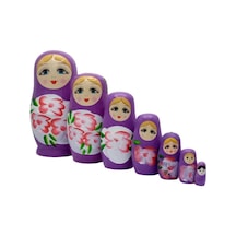 Mobgift Ahşap Tombul Iç Içe Matruşka Bebek 7li Set Mot