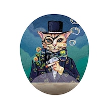 Papyon Takan Esrarengiz Kedi Görselli - Bilek Destekli Mouse Pad Mousepad