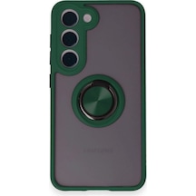Samsung Galaxy M15 Kılıf Montreal Yüzüklü Silikon Kapak - Yeşil Çok Renkli