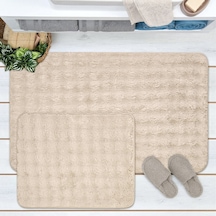 Soft Artos 2'li Banyo Paspası - Bej - 60x100 Cm + 50x60 Cm Çok Renkli