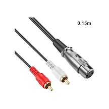 Sones Junsunmay 2 Rca Erkek - Xlr Dişi Stereo Ses Kablosu, Kablo Uzunluğu: 0,15 M
