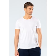 Cacharel 2169 Modal O Yaka Erkek T-shirt - Beyaz Beyaz
