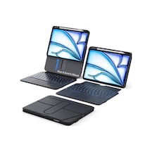 İpad Air 4-5. Nesil İle Uyumlu 360 Dönebilen Standlı Işıklı Risser Türkçe Q Klavyeli Tablet Kılıfı