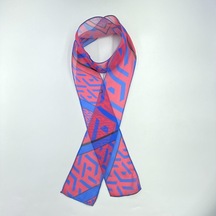 Tedz Collection Paredora Geometrik Çizgili Kırmızı Mavi Hippi Fular Çok Renkli