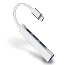 Type-C To USB 3.0 4 Port Çoklayıcı Hub Aluminyum Slim Kasa AL3049