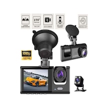 1080p 3 Kameralı Araç İçi Kamera Ips Ekranlı Ultra Geniş Açılı Gece Görüşlü G Sensörlü