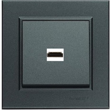 Makel Hdmi Sıva Altı Duvar Prizi + Tuş + Çerçeve Karea Füme