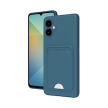Samsung Galaxy Uyumlu A06 Uyumlu Kılıf Kelvin Kartvizitli Silikon - Mavi
