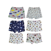 6 Adet Likralı Erkek Çocuk Empirme Desenli Mody Penye Boxer 001