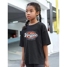 Barlashive Çocuk Unisex Baskılı T-shirt-siyah Çok Renkli