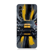 Samsung Galaxy M34 Uyumlu Sarı Spor Araba Desenli Silikon Kılıf