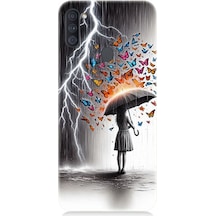 Samsung Galaxy M11 Uyumlu Kelebek Fırtınası Desenli Silikon Kılıf