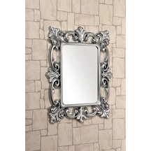 Dekoratif Kare Ayna Gümüş Gri Çok Renkli