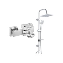 E.c.a. Tiera Banyo Bataryası+t-may Banyo Çam Kare Tepe Duş Takımı Seti - Krom - Paslanmaz