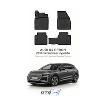 Otocraft Audi Q4 E Tron 2018+ Araca Özel 4d Karbon Oto Paspas Havuzlu Tam Set