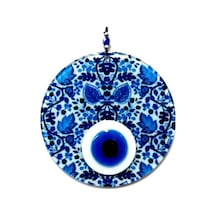 Yaprak Desenli El Yapımı Cam Nazar Boncuğu Yaprak Desenli Cam Duvar Süsü