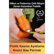 Silikon Baş Parmak Bıçağı Ayırıcı Meyve Sebze Kesme Toplama Aracı Bahçe Bakım Eldiven Bitki Hasat