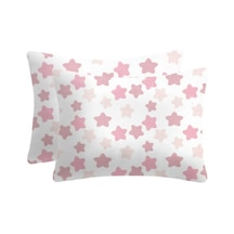 Lief Home Unisex Bebek Pembe Yıldız Desenli Yastık Kılıfı 2 Adet 35x45