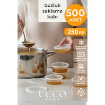 500 Adet 250 Ml Mikrodalga Buzluk Sosluk Buzluk Saklama Kabı, Et Suyu, Kemik Suyu Mutfak Organizeri Şeffaf