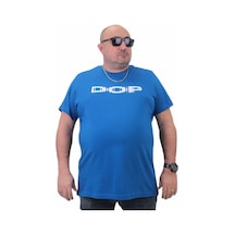 Moc Grande Mocgrande Erkek Büyük Beden Sıfır Yaka Tişört Dop 23176 Saks Mavisi