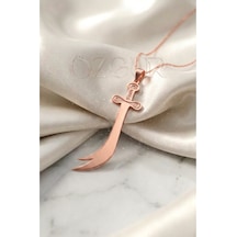 925 Ayar Gümüş Zülfikar Kolye Rose Gold