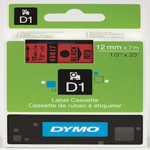 Dymo D1 Şerit Standart 12 Mmx7 Mt Kırmızı Üzerine Siyah 45017 Diğer