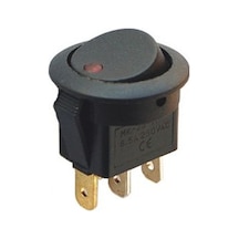 Ic-132A Yuvarlak Nokta Işıklı Kırmızı Anahtar On-Off 3P 12V 10 Adet