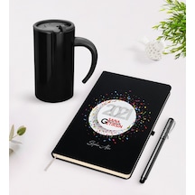 BK Gift Kişiye Özel 2023 Sana Mutluluk Getirsin Siyah Defter Kale