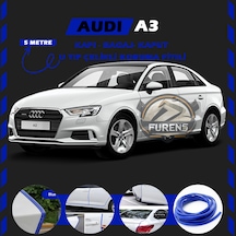 Audi A3 Oto Araç Kapı Koruma Fitili 5 Metre Parlak Mavi Renk