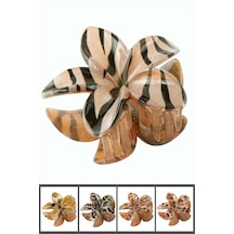 Leopar Desenli Lotus Mandal Toka 8 Cm Ebruli